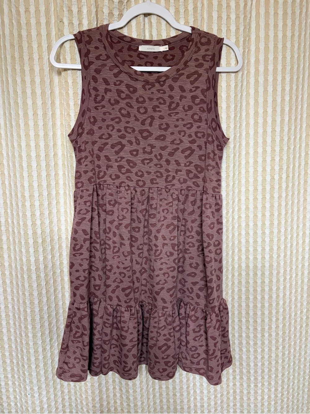 Lush Mauve Leopard Tiered Dress